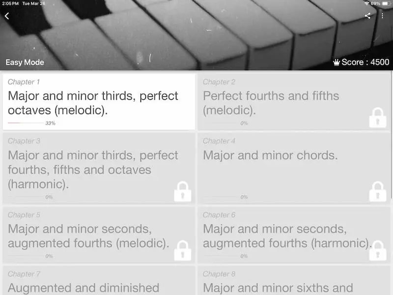 Complete Ear Trainer iPad music app main screen